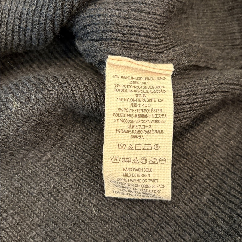 NWT Free People Long Sleeve Colorblock Sweater Dress Black XS Linen Cotton - Picture 7 of 8